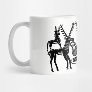 Cernunnos and Animals from the Gundestrup Cauldron (Black Ink Version) Mug